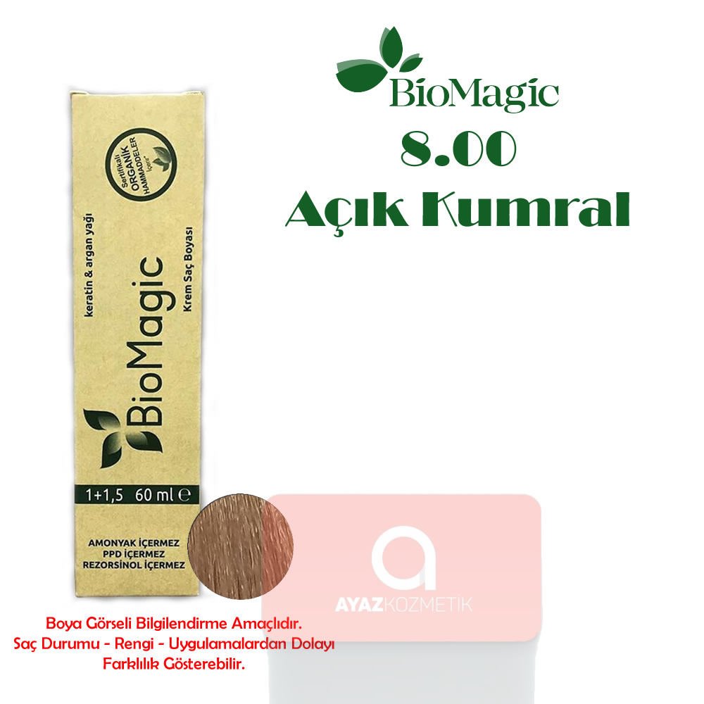 Biomagic Amonyaksız Doğal İçerikli Saç Boyası 60 Ml. - 8.00 Açık Kumral