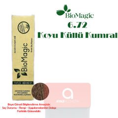 Biomagic Amonyaksız Doğal İçerikli Saç Boyası 60 Ml. - 6.72 Koyu Küllü Kumral