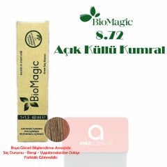 Biomagic Amonyaksız Doğal İçerikli Saç Boyası 60 Ml. - 8.72 Açık Küllü Kumral