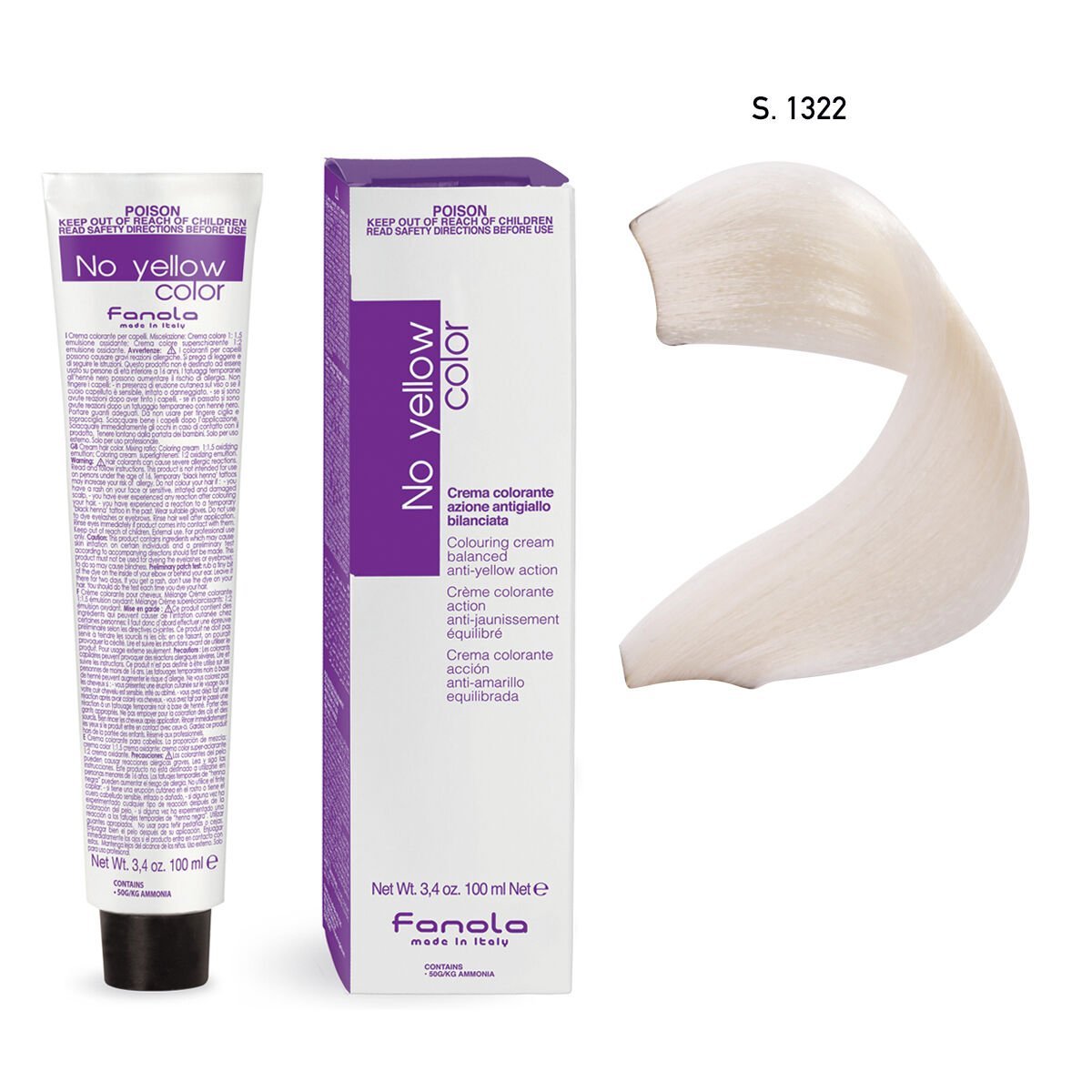 Fanola No Yellow Color 100 Ml. - S.1322 - Intense Anti-Yellow Superlight