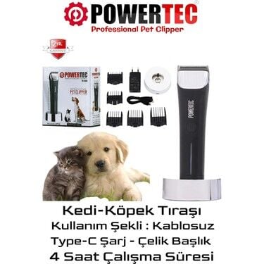 Powertech TR9100 - Profesyonel PET Clipper - Kedi Köpek Tıraş Makinası
