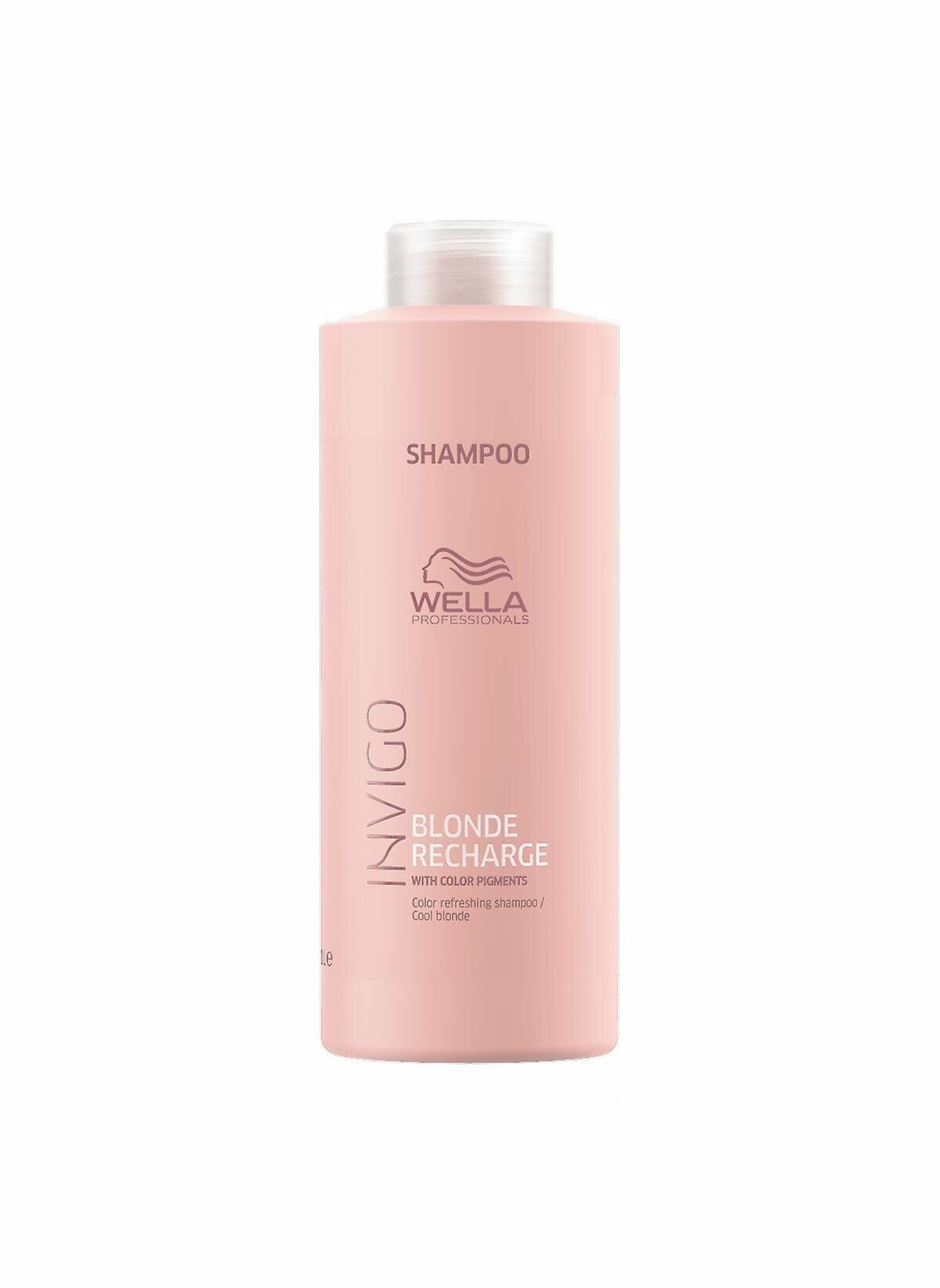 Wella Invigo Blonde Recharge Cool Blonde Shampoo - İşlem Görmüş Saçlar İçin Mor Şampuan 1000 Ml.