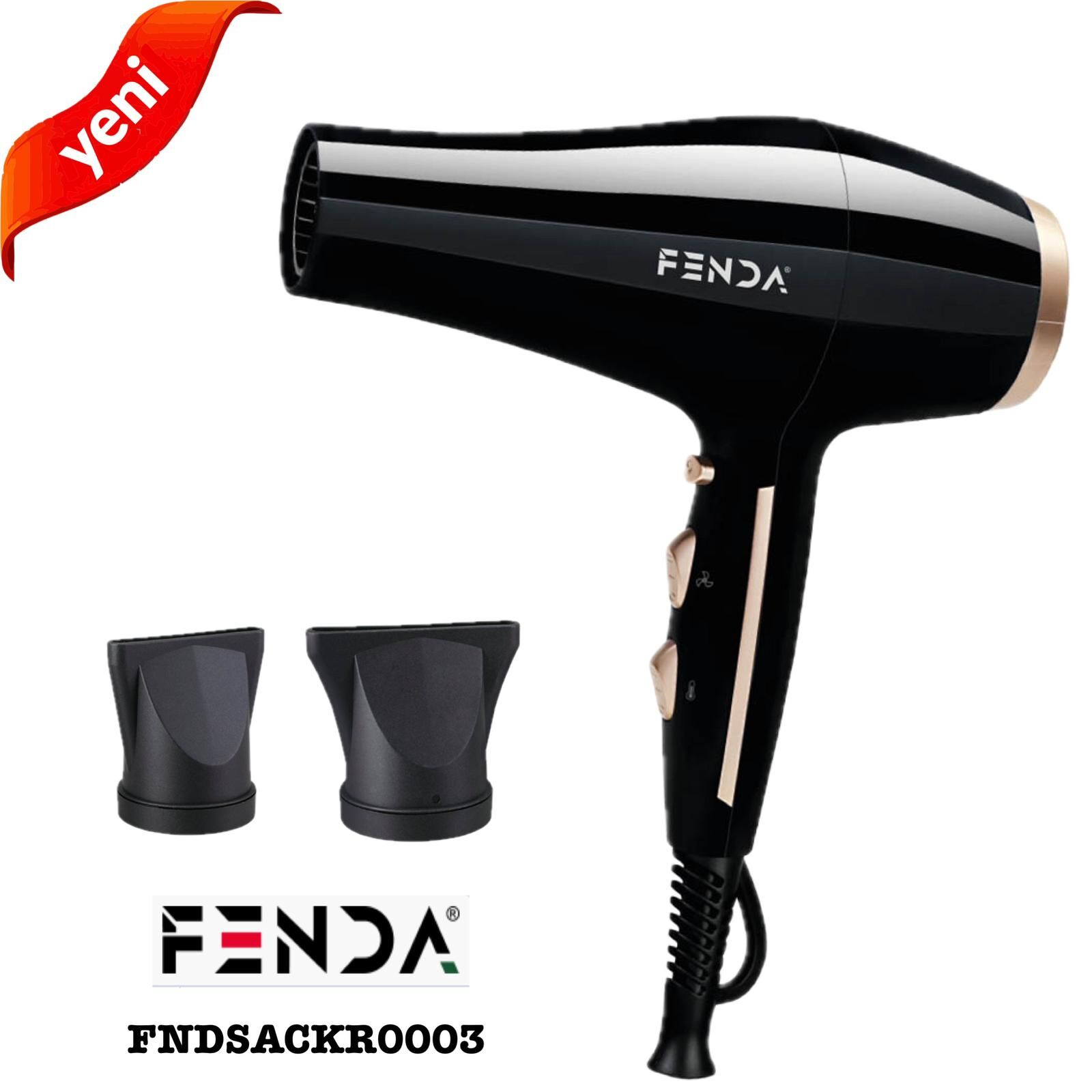 FENDA FNDSACKR0003 - 2300W Profosyonel Saç Kurutma Makinası - Siyah