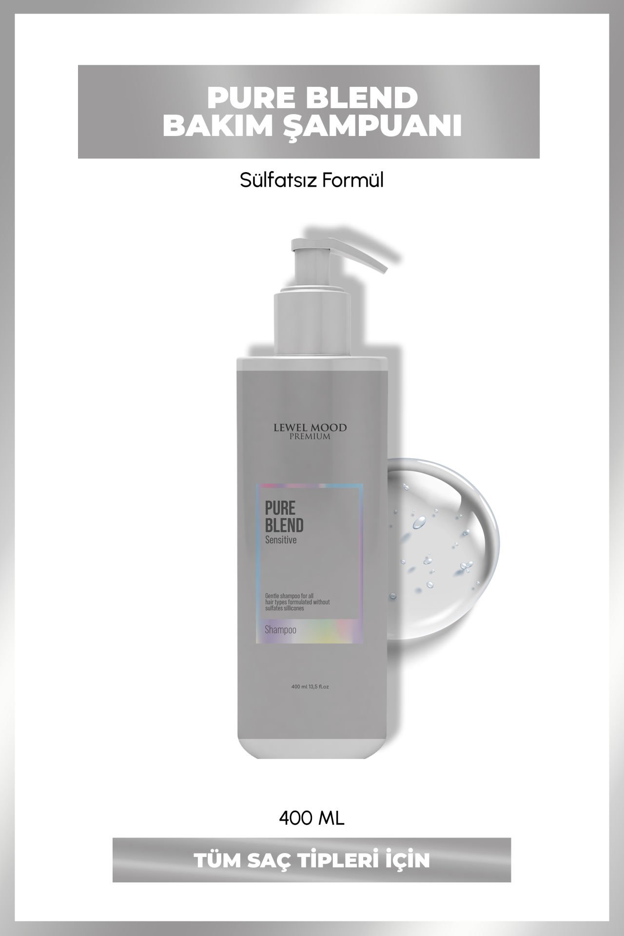Lewel Mood Premium Pure Blend Shampoo - 400 ml - Sülfatsız - Işıltı Şampuan