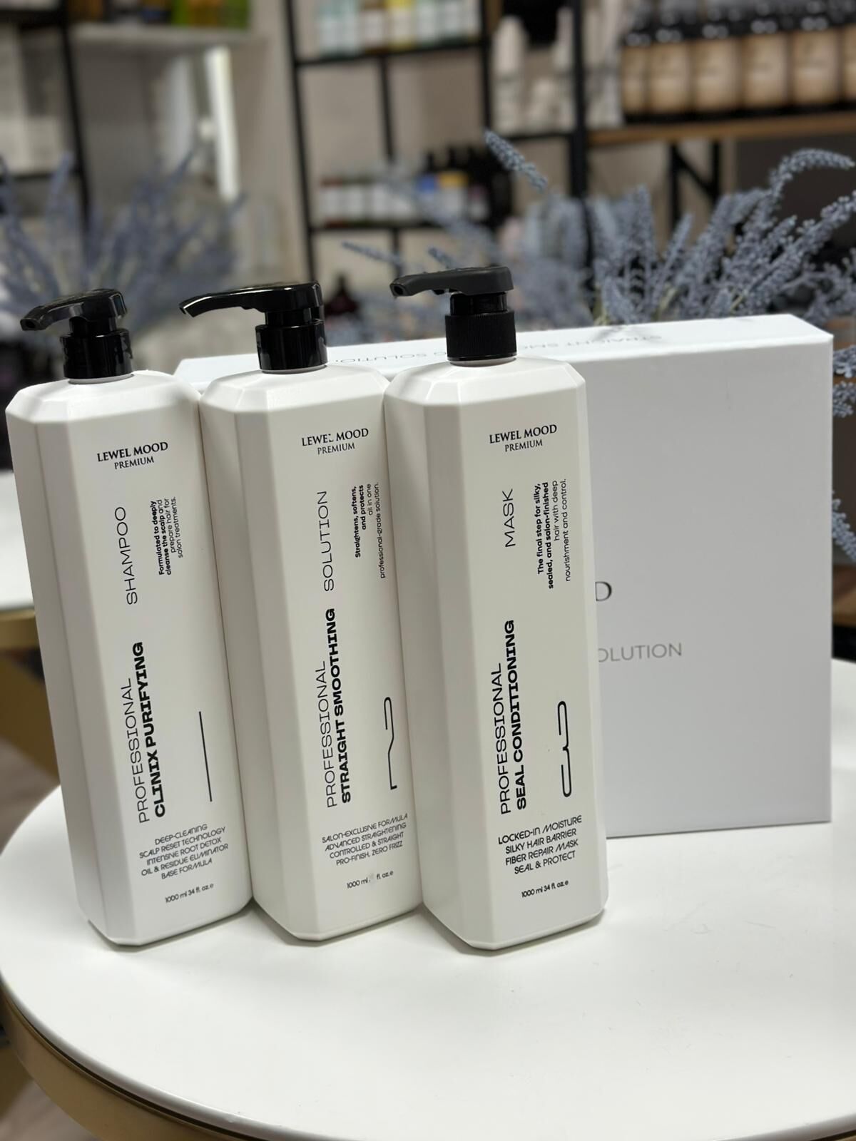Lewel Mood Premium - Straight Smoothing Solution - Düzletşrici Ve Bakım için Keratin Set 1000 ml ( 3 Ürün ) YENİ