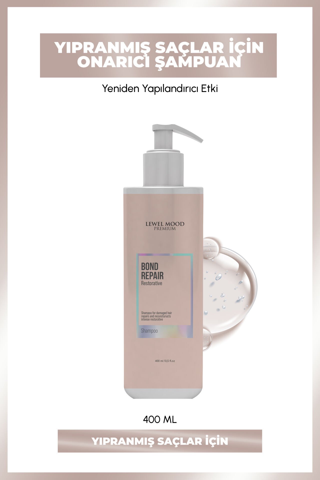 Lewel Mood Premium Bond Repiar Shampoo - 400 ml - Onarıcı Şampuan
