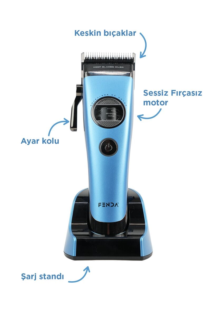 FENDA - Profonyonel Saç ve Sakal Kesme Makinesi - FNDSACKS0003 - MAVİ
