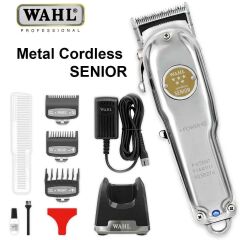 Wahl Senior Cordless METAL Edition - Profesyonel Saç ve Ense Tıraş Makinesi - Gümüş