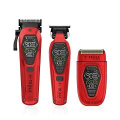 Trina TRNSACKSSET006 - Profesyonel Berber Seti 3'lü - KIRMIZI