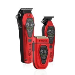 Trina TRNSACKSSET006 - Profesyonel Berber Seti 3'lü - KIRMIZI