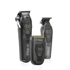 Trina TRNSACKSSET006BL- Profesyonel Berber Seti 3'lü - SİYAH