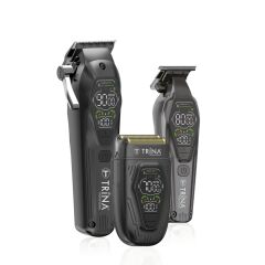 Trina TRNSACKSSET006BL- Profesyonel Berber Seti 3'lü - SİYAH